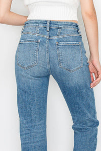 Thumbnail for WESTERN DETAILING HIGH RISE STRAIGHT LEG JEANS