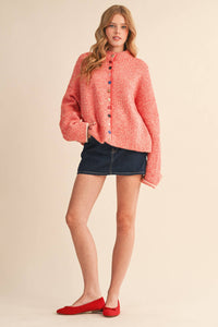 Thumbnail for STRIPED SWEATER CARDIGAN WITH COLORFUL BUTTONS