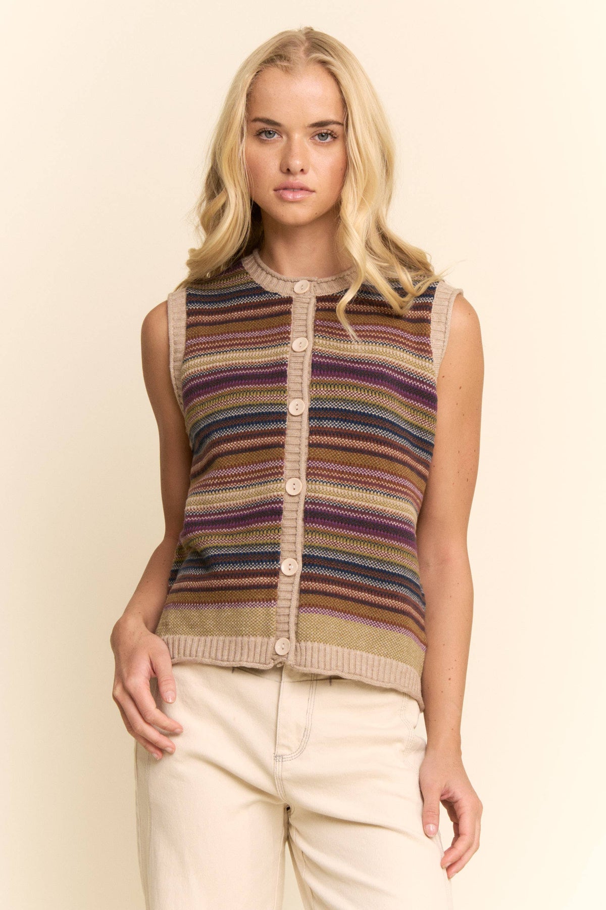 Sabine Striped Sweater Vest