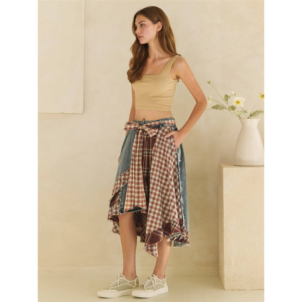 The Rowan Patchwork Denim Skirt
