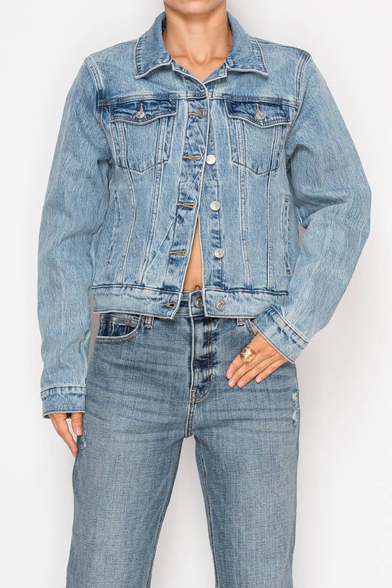 The Vivienne Jacket, Artemis Comfort Stretch Seam Detail Denim Jacket