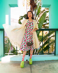 Thumbnail for Strawberry Daisy Ruffle Sheer Crew Sock