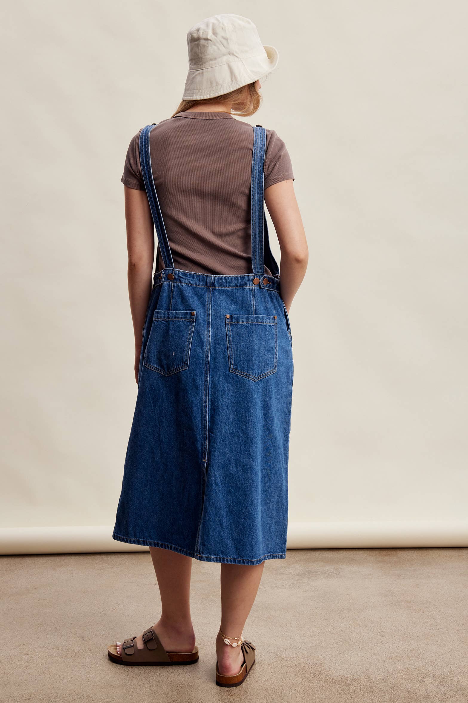 The Juliette Dress, Denim Overall Midi Dress