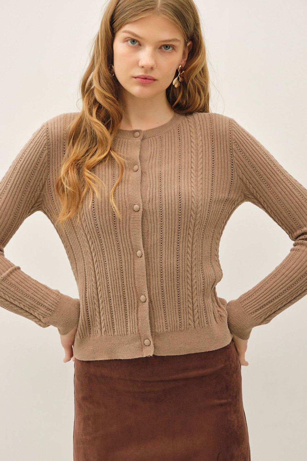 ULTRA SOFT POINTELLE FITTED CARDIGAN
