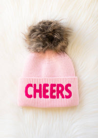 Thumbnail for Pink Cheers Knit Pom Hat