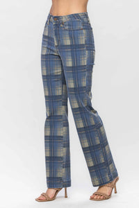 Thumbnail for HW Vintage Look Plaid Straight