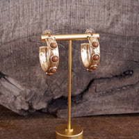 Thumbnail for Jeweled Bubble Hoop Earrings – Colorful Acrylic Cabochons