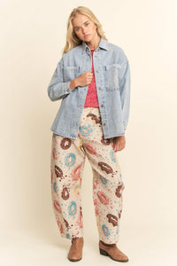 Thumbnail for PLUS OVERSIZED DENIM JACKET FRONT CHEST POCKETS