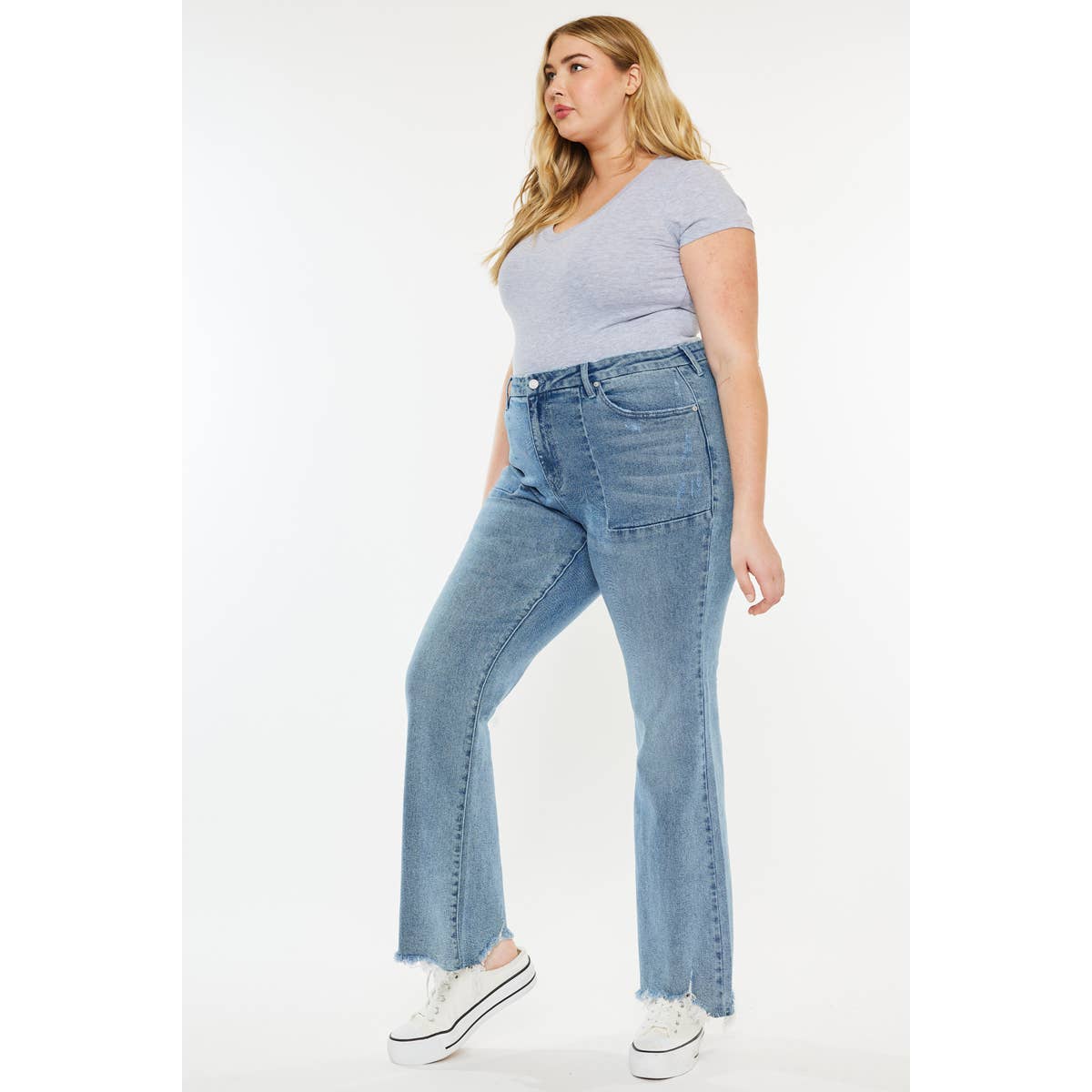 KanCan USA PLUS PETITE HIGH RISE FLARE JEANS