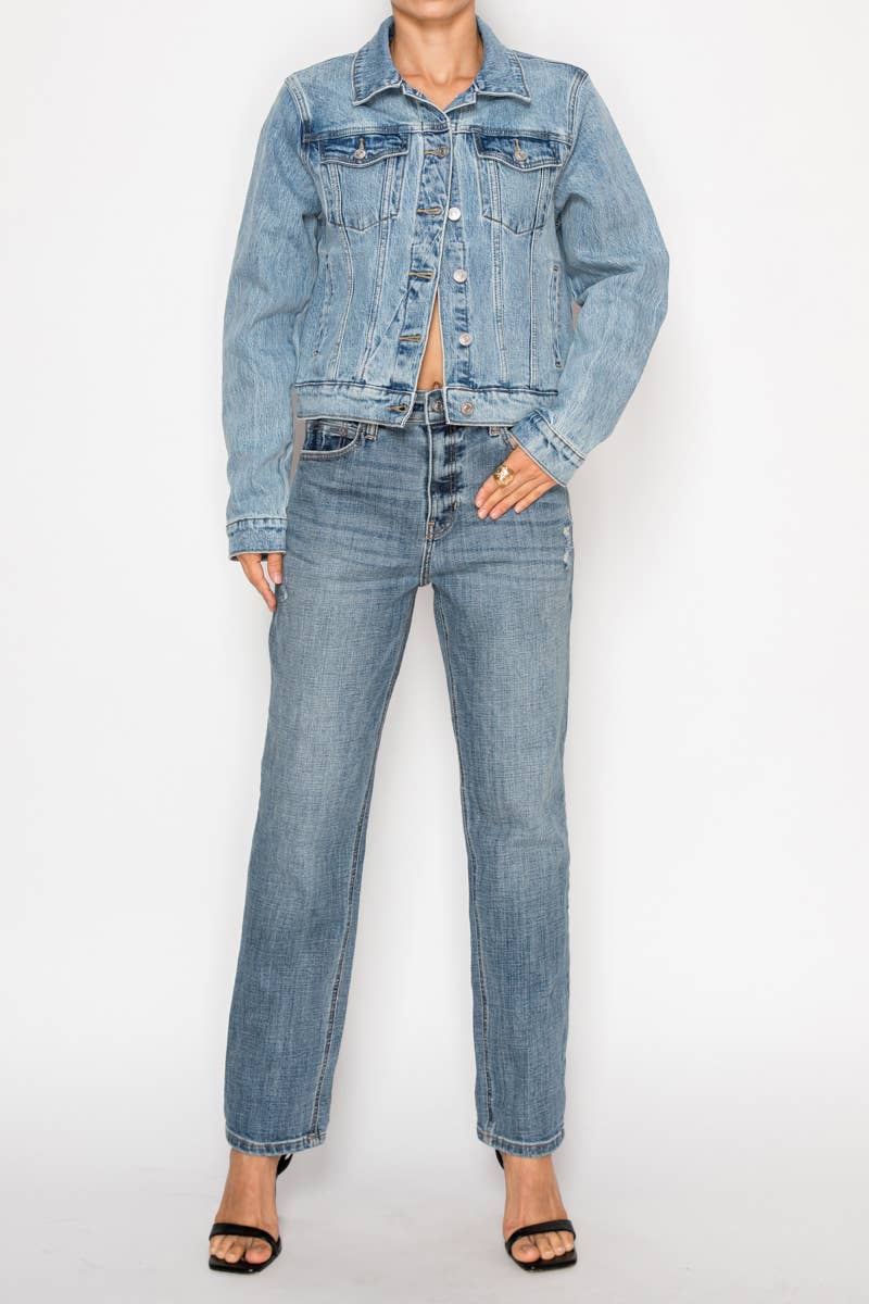 The Vivienne Jacket, Artemis Comfort Stretch Seam Detail Denim Jacket