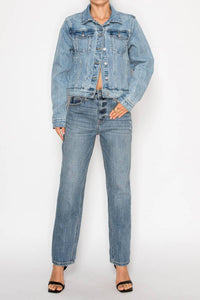 Thumbnail for The Vivienne Jacket, Artemis Comfort Stretch Seam Detail Denim Jacket