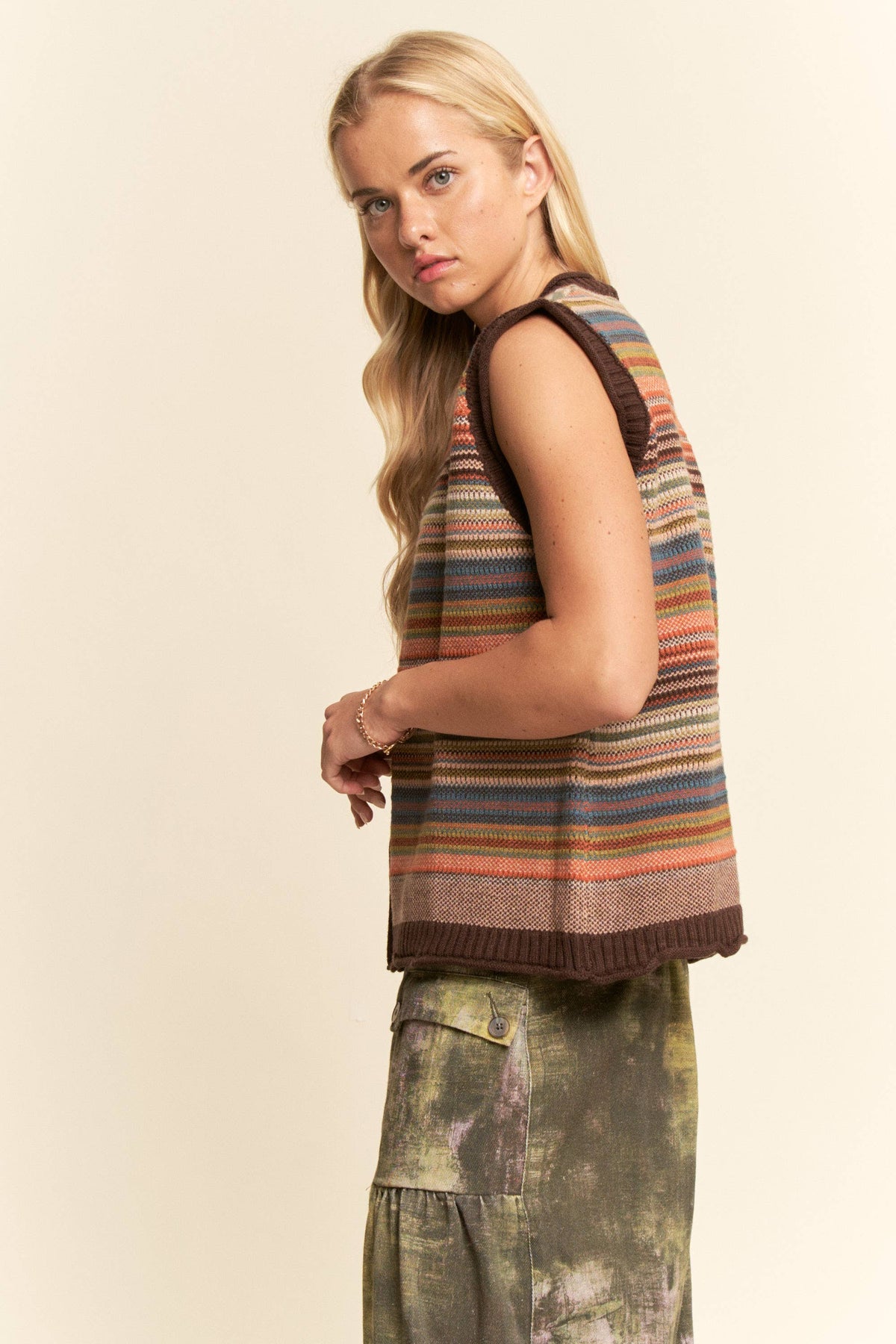 Sabine Striped Sweater Vest
