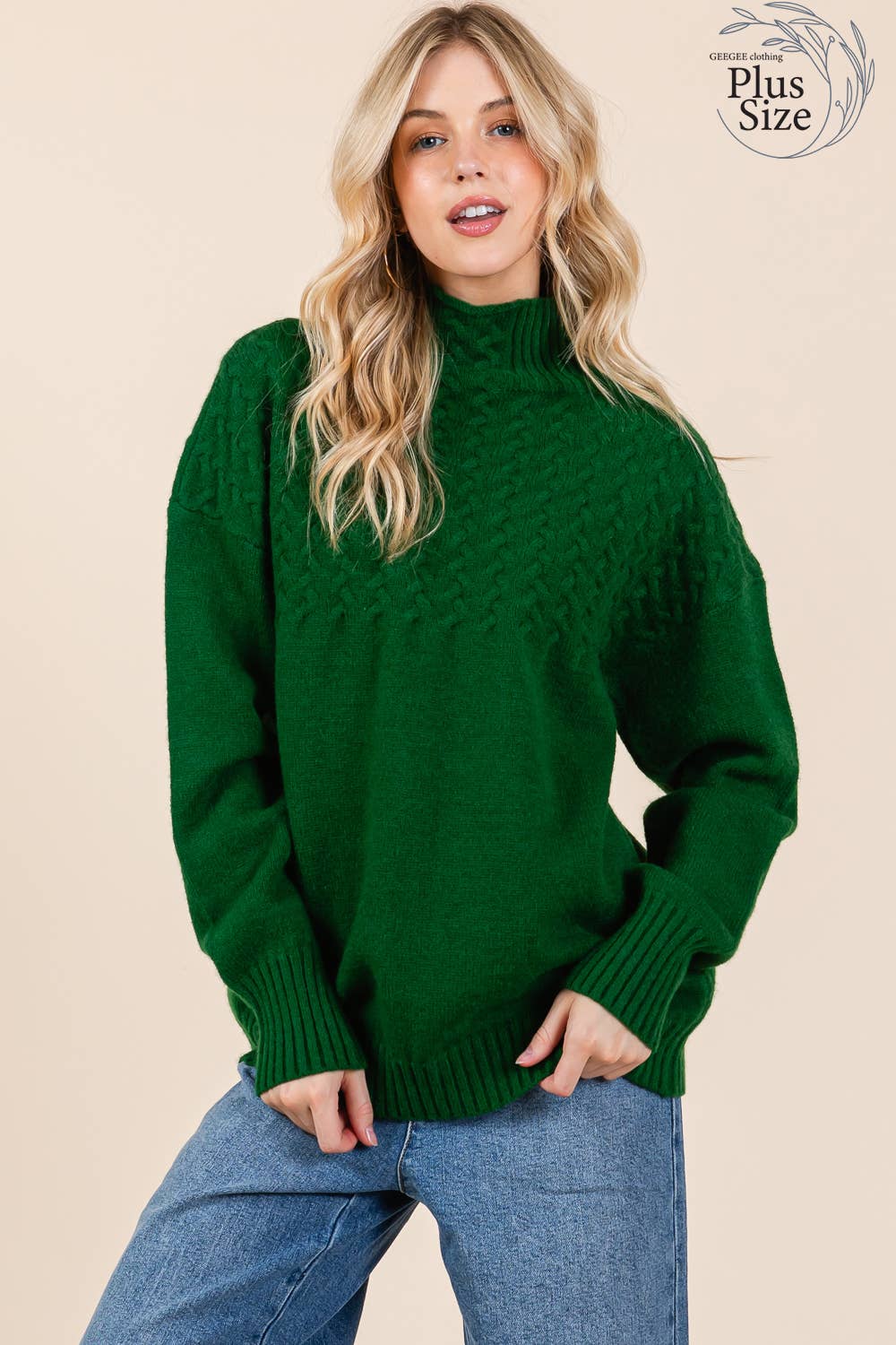 Plus Oversized Cable Knit Sweater