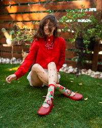 Thumbnail for Lucky Ladybug Sheer Crew Sock