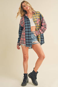 Thumbnail for Neela Multi Color Plaid Flannel Shirt