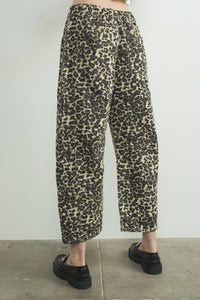 Thumbnail for Leopard Print Baggy Barrel Jeans with Wide-Leg Fit and Mid-Rise Waist