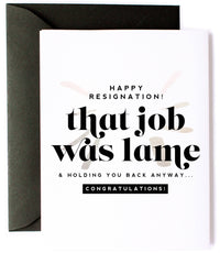 Thumbnail for Happy Resignation - Funny New Job Celebration Greeting Card