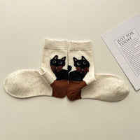 Thumbnail for Adorable Cat Animal Pattern Casual Crew Socks