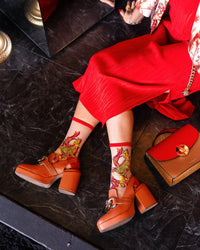 Thumbnail for Flaming Cheetah Sheer Crew Sock