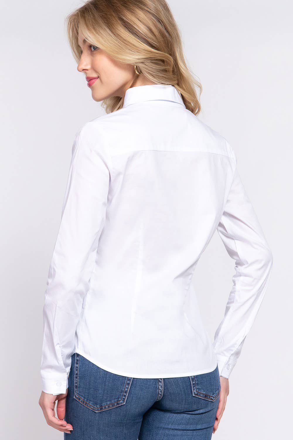 The Vivienne Shirt - Curvy, Stretch Cotton Button Down