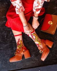 Thumbnail for Flaming Cheetah Sheer Crew Sock