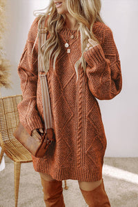 Thumbnail for Grace Cable Knit Loose Fit Knit Sweater Dress