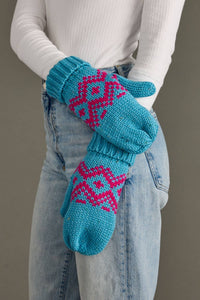 Thumbnail for Blue & Speckled Patterned Mittens