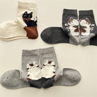 Thumbnail for Adorable Cat Animal Pattern Casual Crew Socks