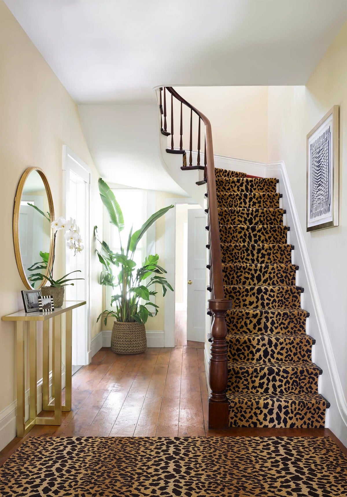 Leopard Hand Micro Hooked Wool Rug | Brown
