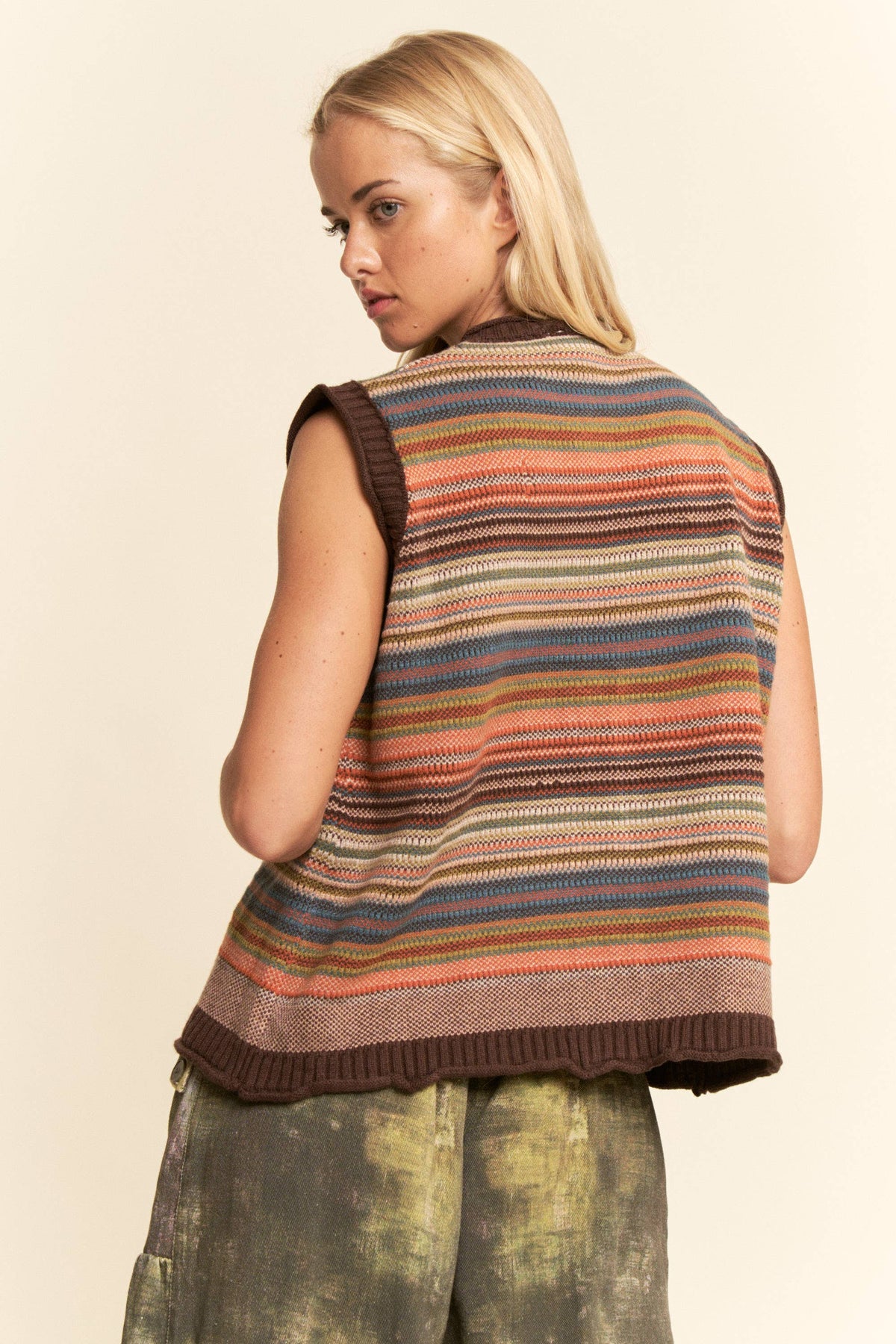 Sabine Striped Sweater Vest
