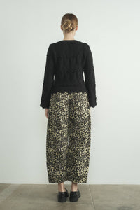 Thumbnail for Leopard Print Baggy Barrel Jeans with Wide-Leg Fit and Mid-Rise Waist