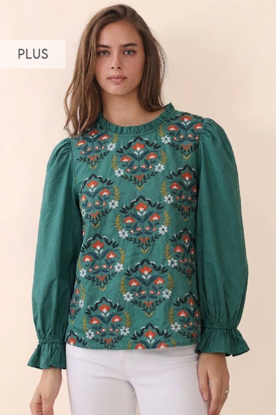 The Tamsin Embroidered Blouse — Plus