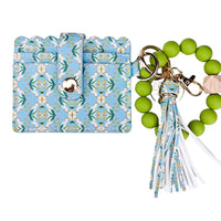 Thumbnail for English Garden Blue Keychain Wristlet Wallet