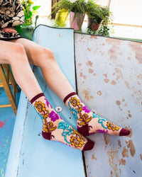 Thumbnail for Gem Garden Sheer Crew Sock