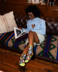 Thumbnail for Dopamine Dogs Black Sheer Crew Sock