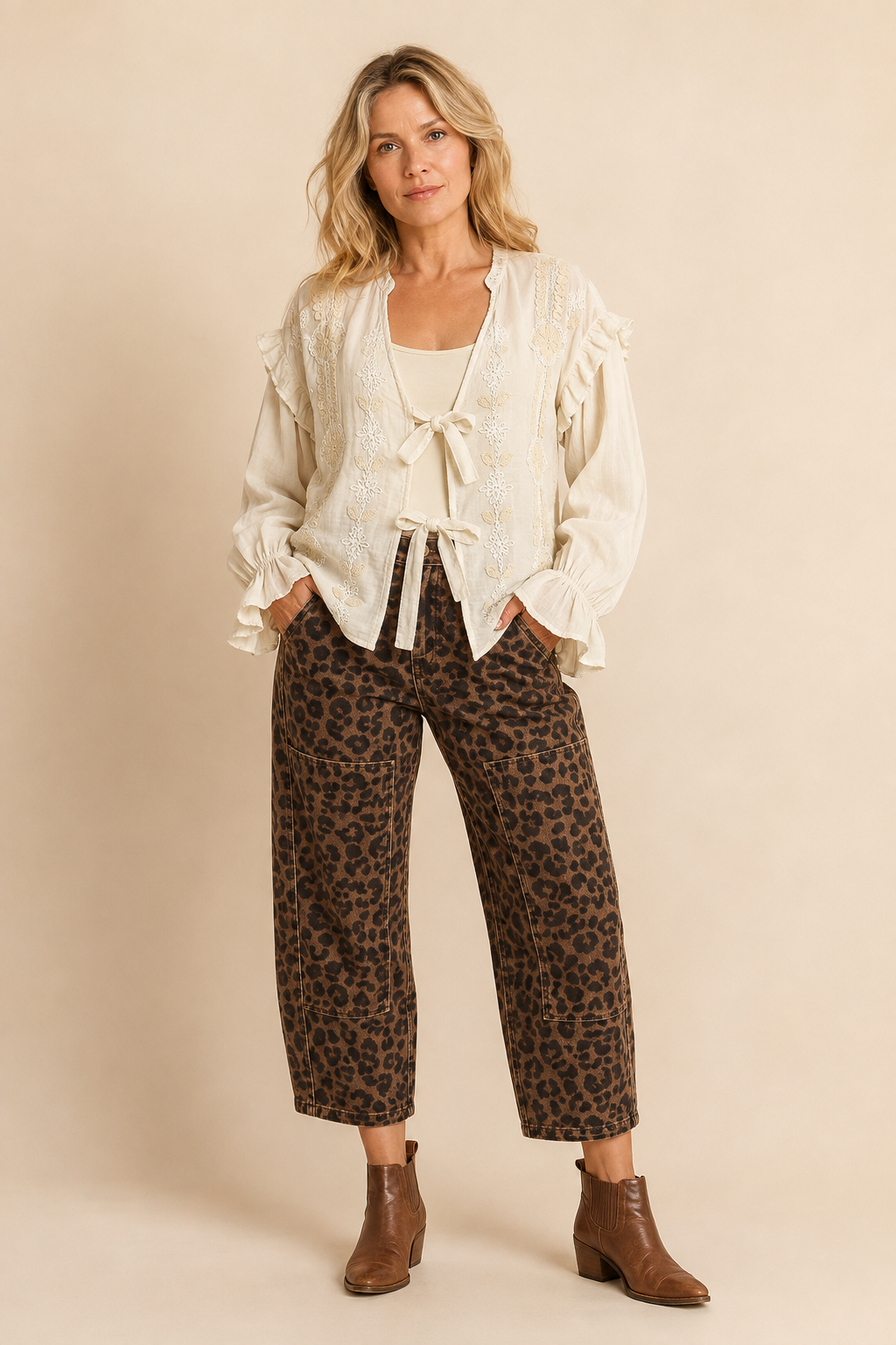 The Delphine Embroidered Gauze Top