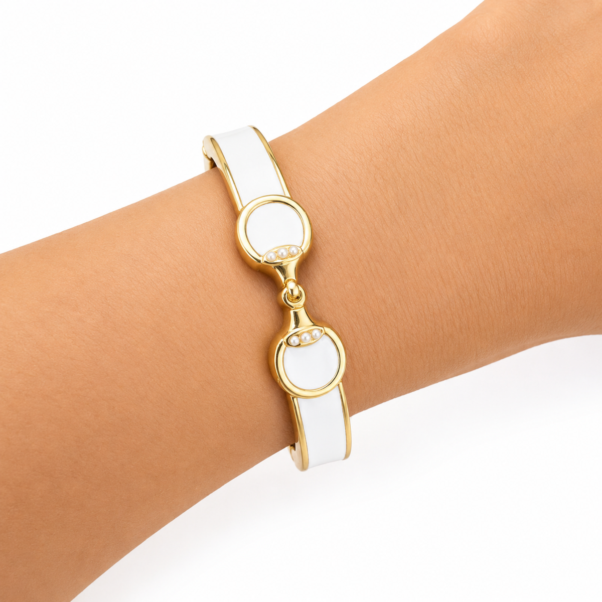 Derby Horse Bit Color Hinge Cuff Bracelet