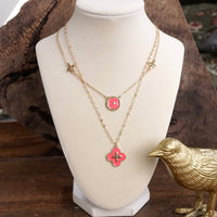 Thumbnail for Clover Dainty Layered Necklace – Gold Tone & Color Options
