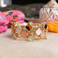 Thumbnail for Clover Stretchy Bangle Bracelet – White, Pink, Mint, Tortoise