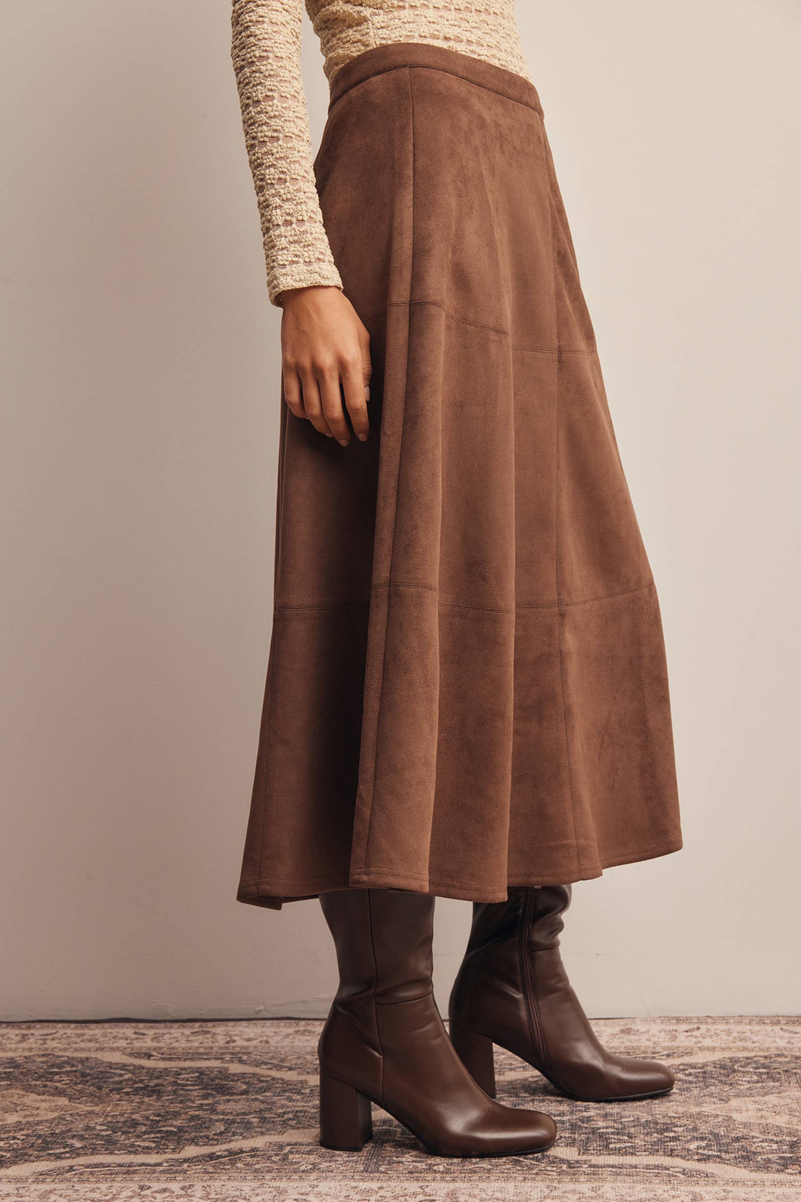 The Adelaide Suede Midi Skirt