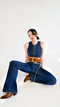 Thumbnail for Zipper Lined Leopard Print Belt
