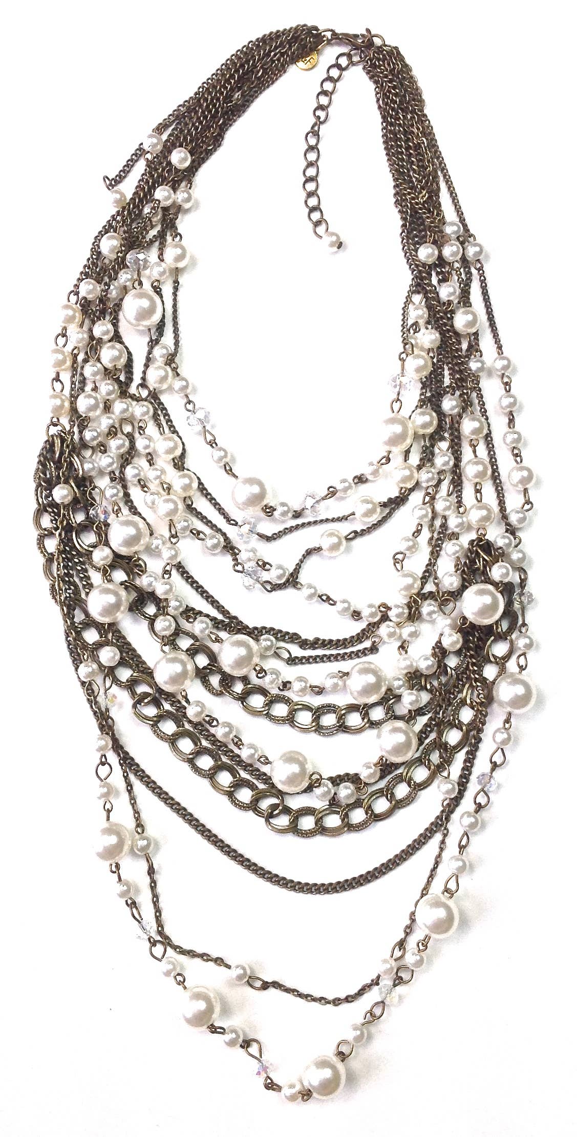 Multi layered Linked Pearl & Chain Statement