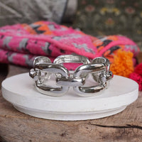 Thumbnail for Chunky Chain Statement Stretchy Bangle Bracelet in gold or silver tone