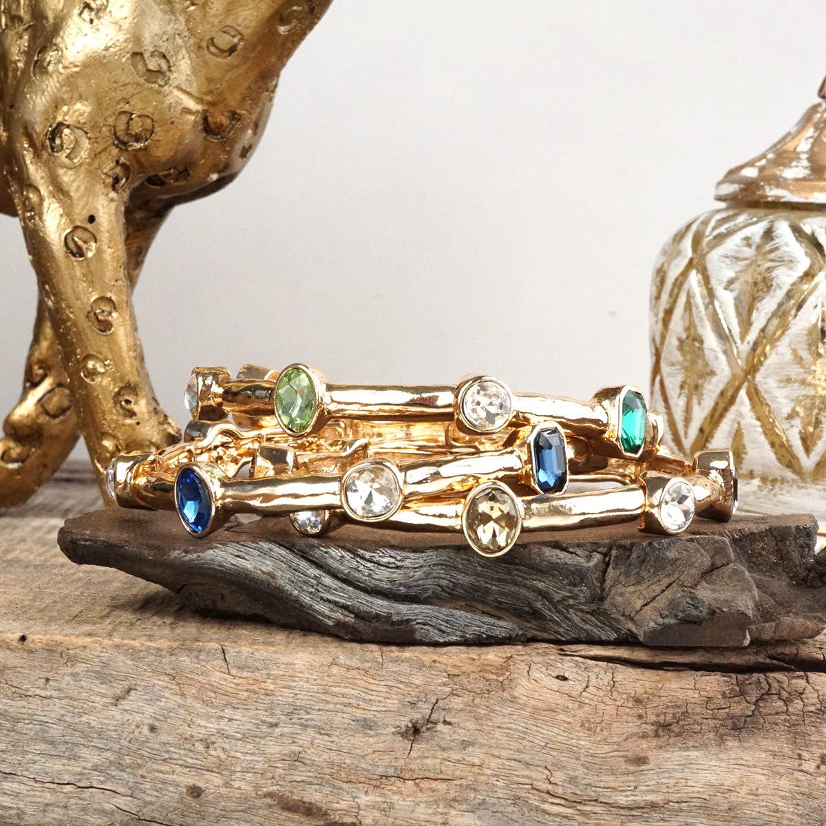 Radiant Stones – Jeweled Stretch Bangle Bracelet