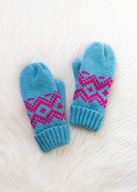 Thumbnail for Blue & Speckled Patterned Mittens