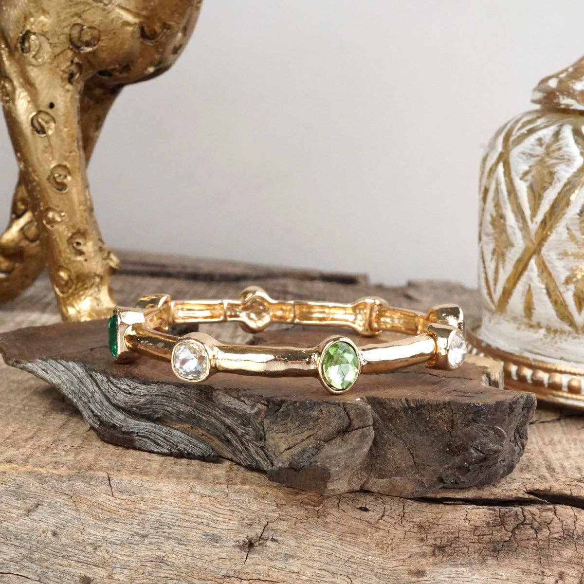 Radiant Stones – Jeweled Stretch Bangle Bracelet