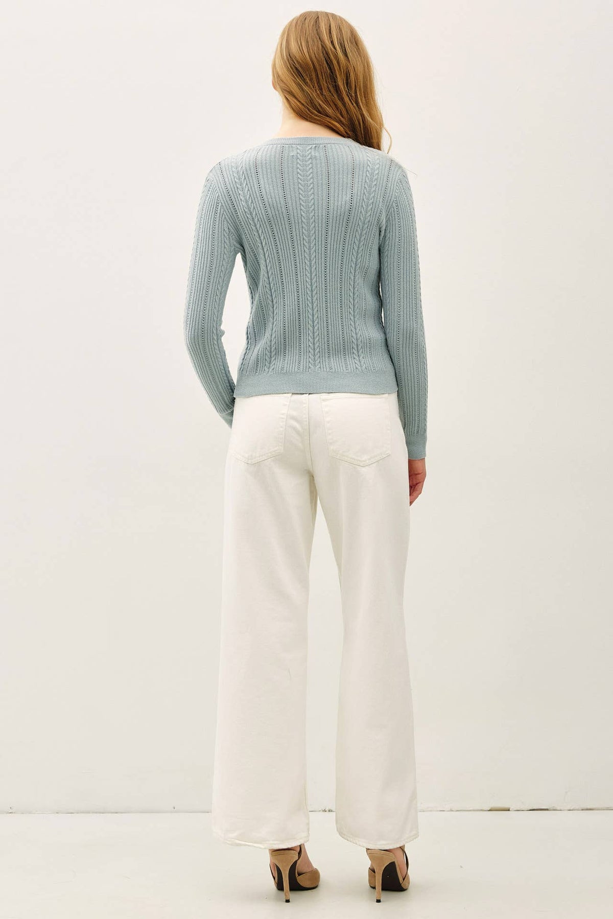 ULTRA SOFT POINTELLE FITTED CARDIGAN
