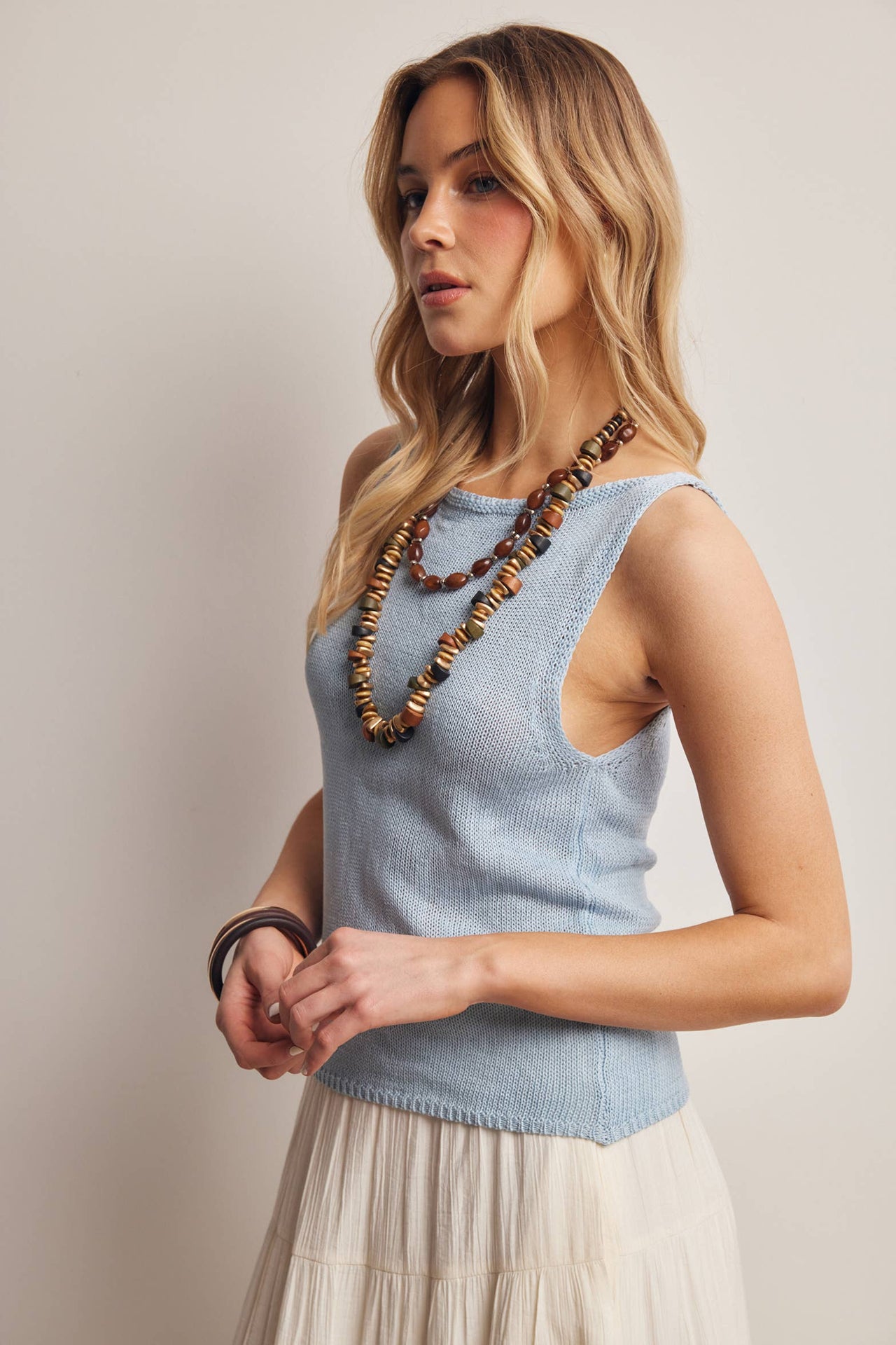 Sleeveless Cotton Knit Tank Top FSW0046
