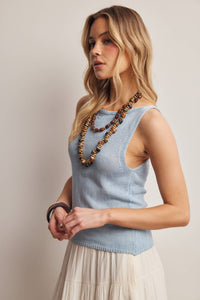 Thumbnail for Sleeveless Cotton Knit Tank Top FSW0046