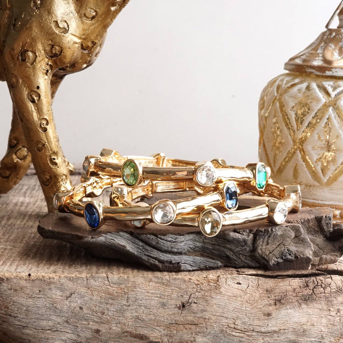 Radiant Stones – Jeweled Stretch Bangle Bracelet